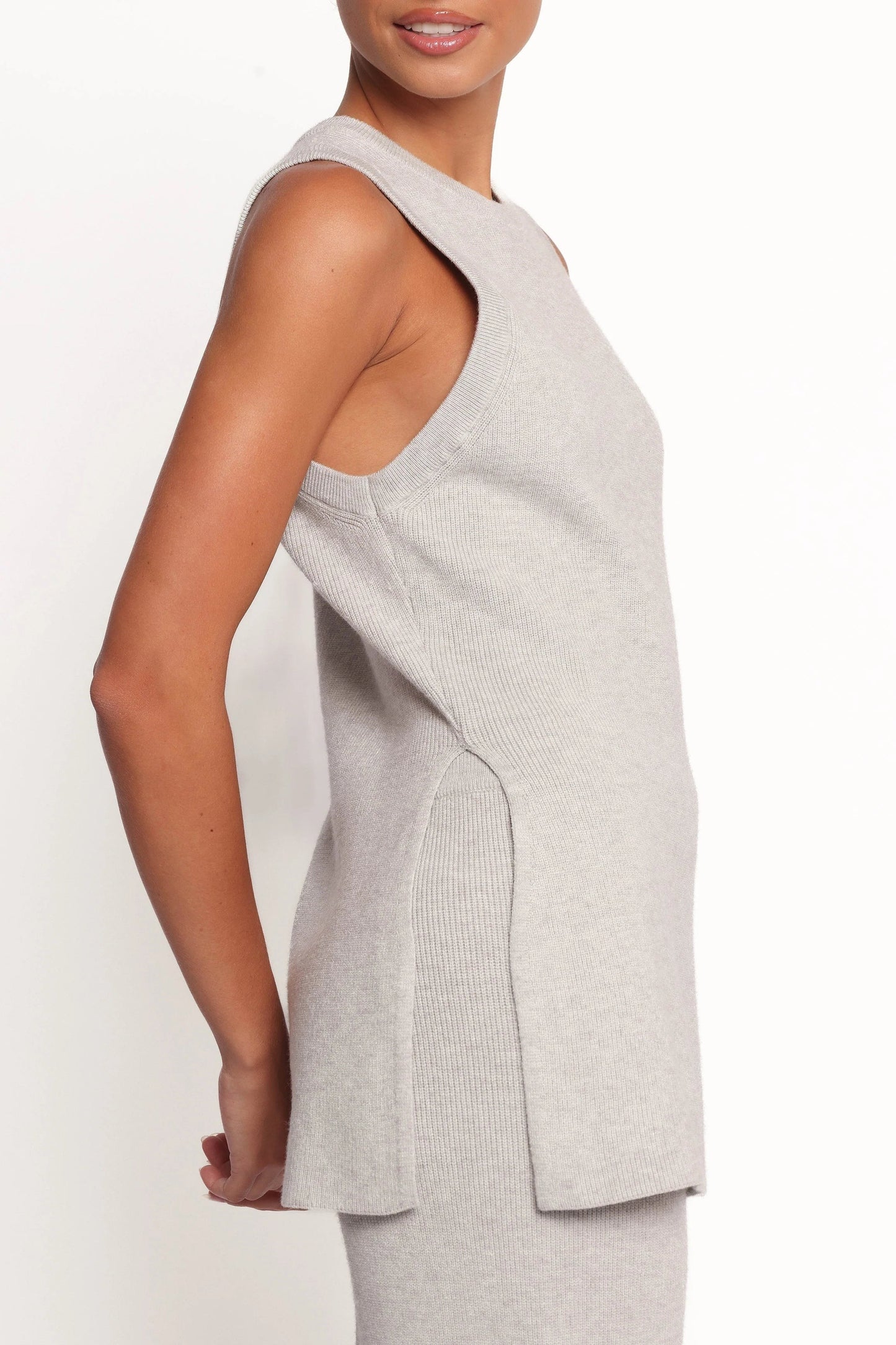 Ellory Knitted Pant Set - Light Grey
