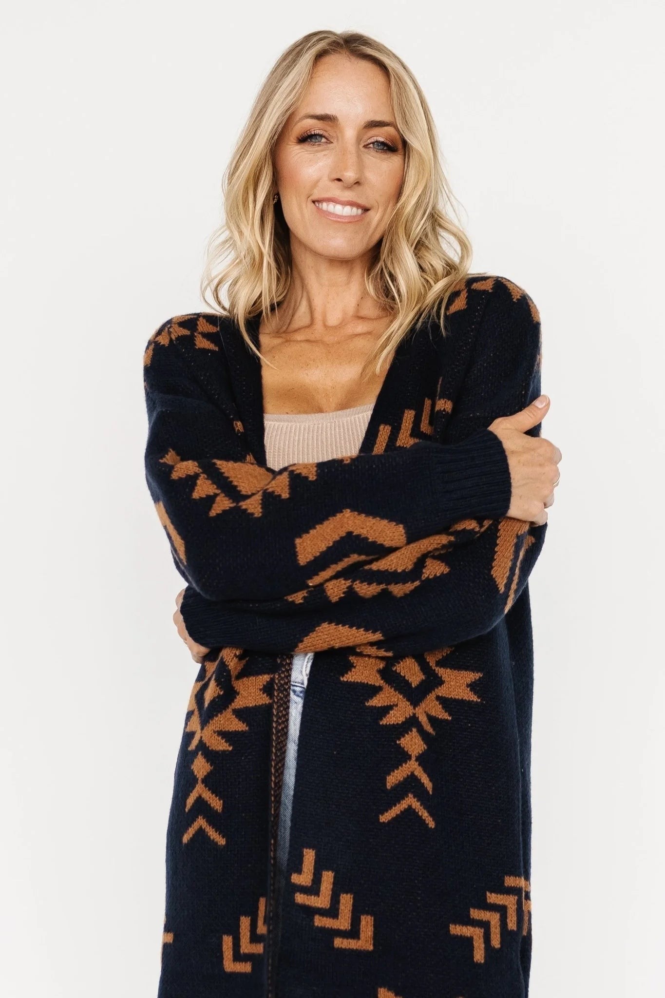 Hays Oversized Cardigan | Navy + Camel