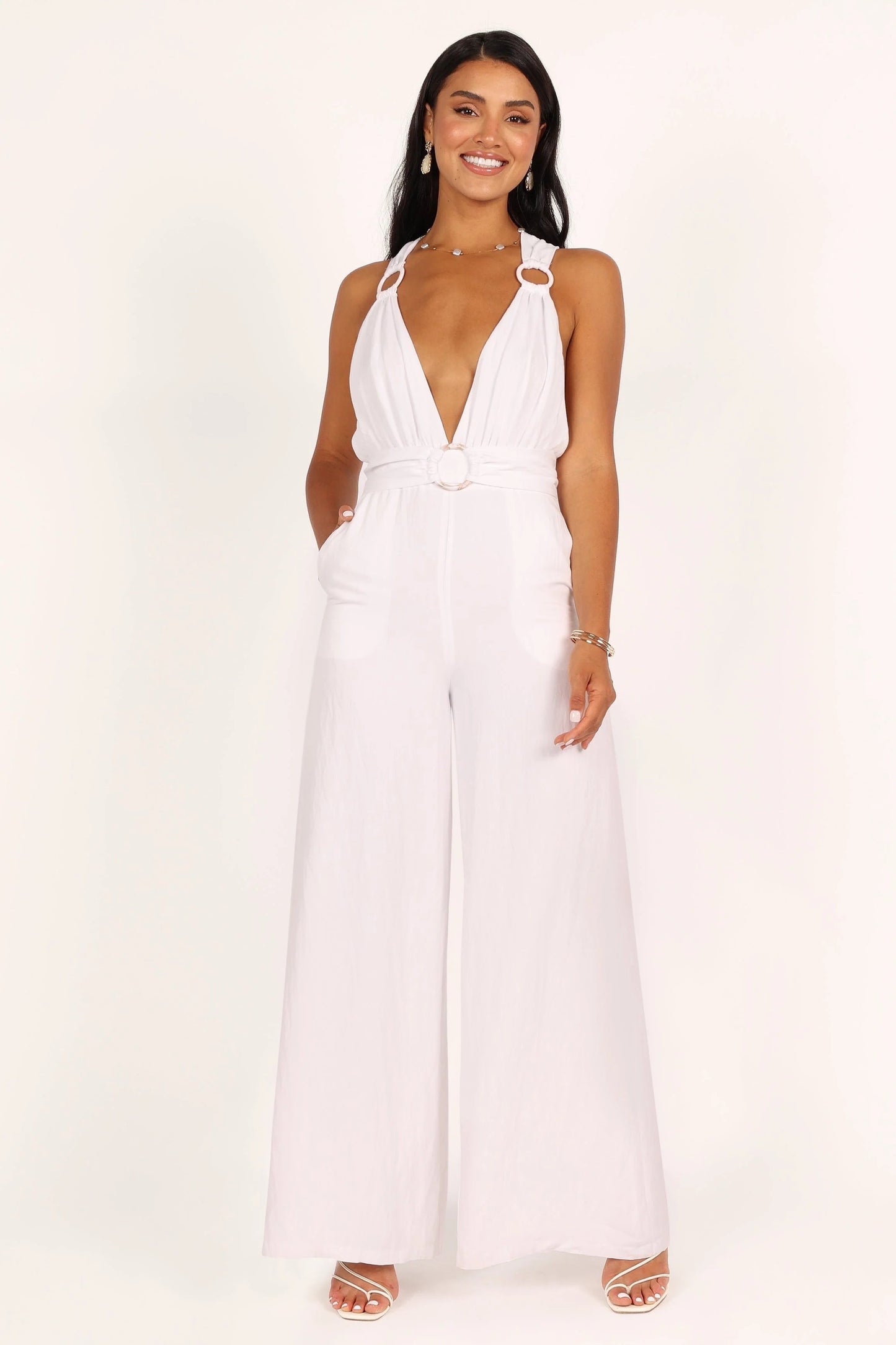 Imani Belted Jumpsuit - White