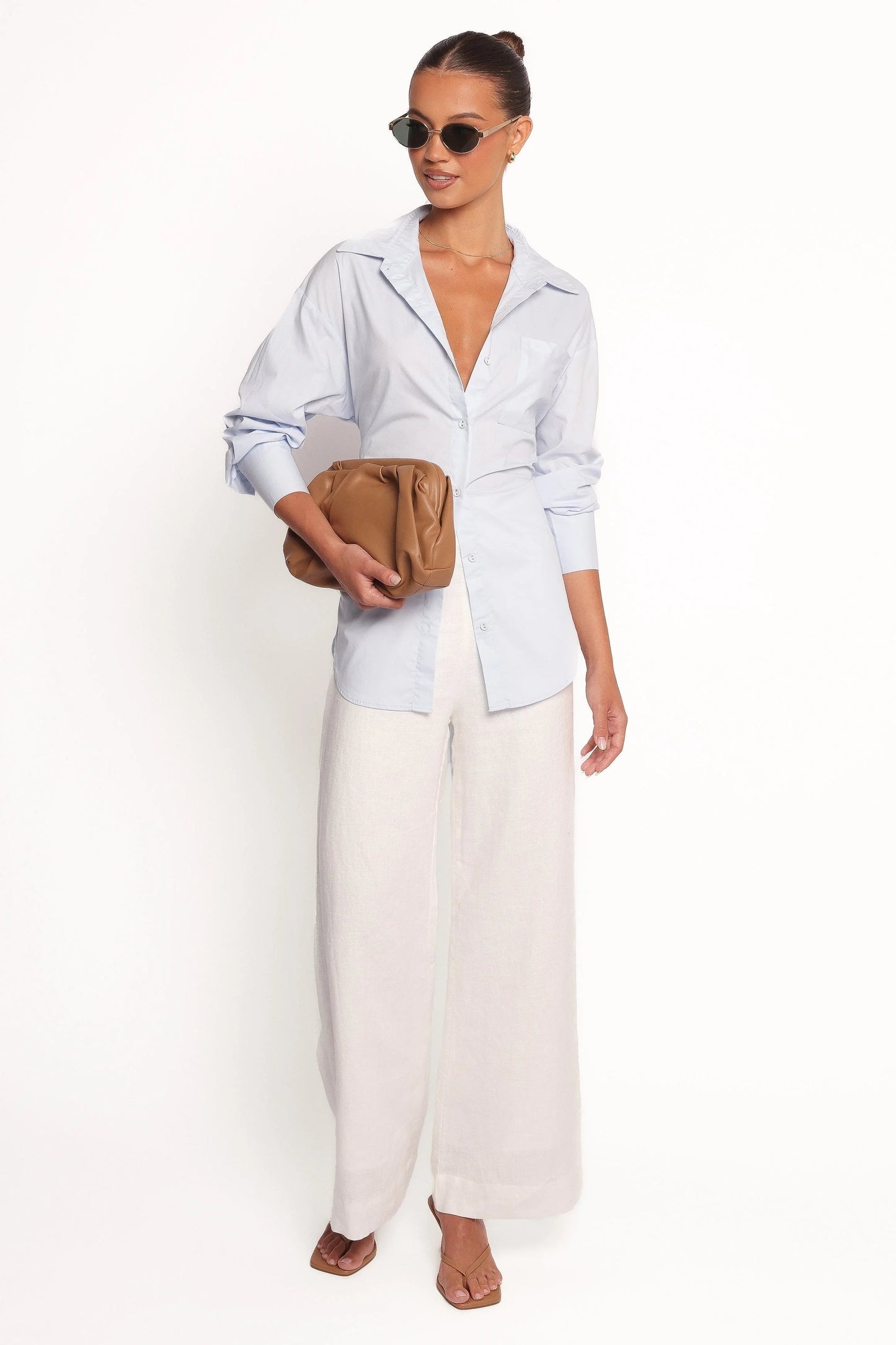 Yacra Tie Shirt - Pale Blue